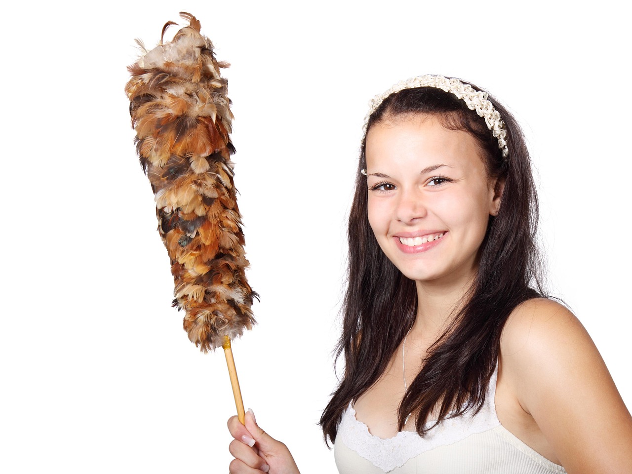 Woman cleaning a home